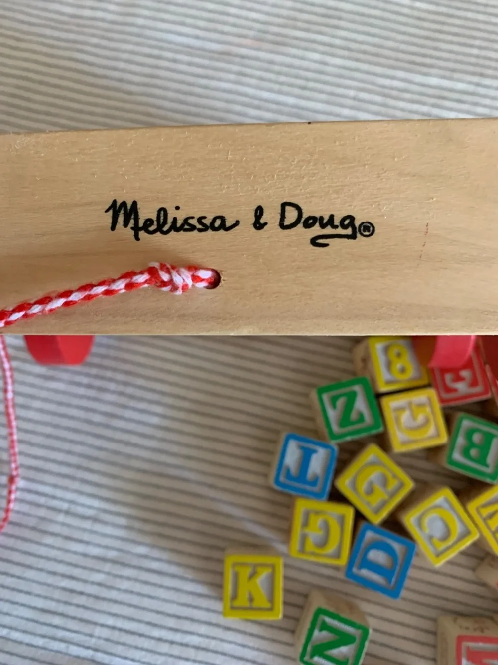 Melissa & Doug Classic ABC 123 Wooden Block Cart